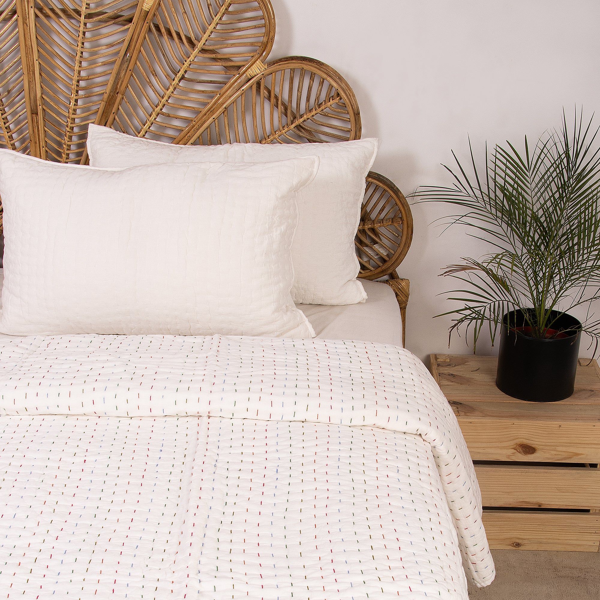 Jaipuri Handmade Solid Cotton Kantha Quilt Blanket For Winter